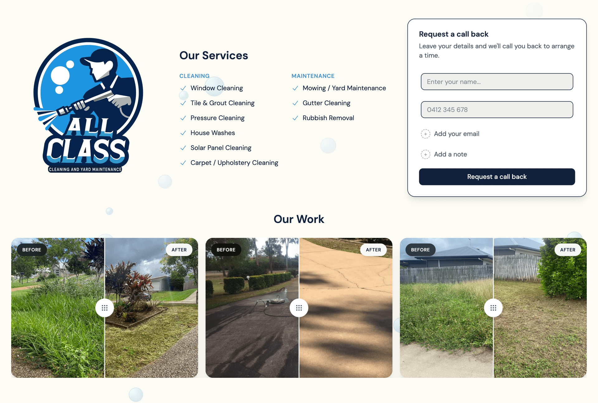 All-class cleaning & yard maintenance screenshot 1