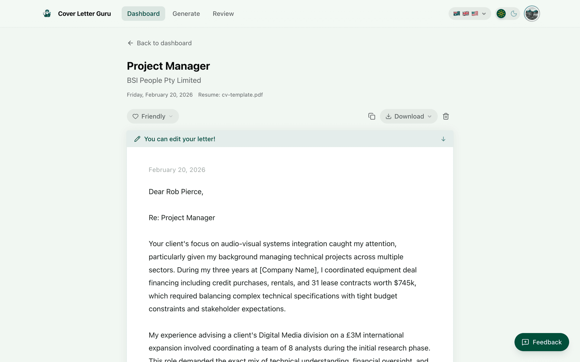Cover Letter Guru screenshot 4