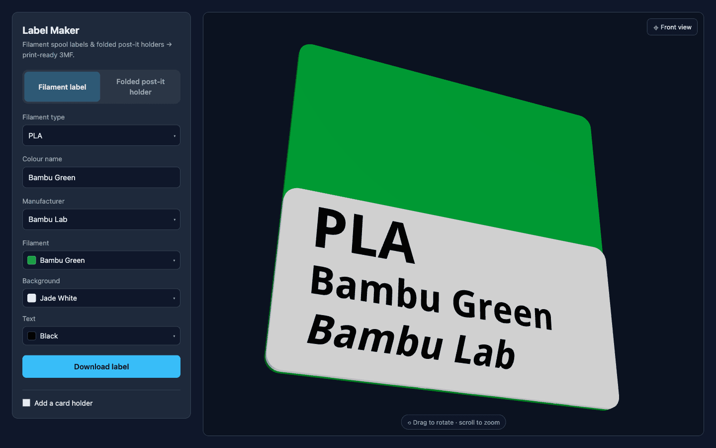 Filament Label Maker screenshot 1